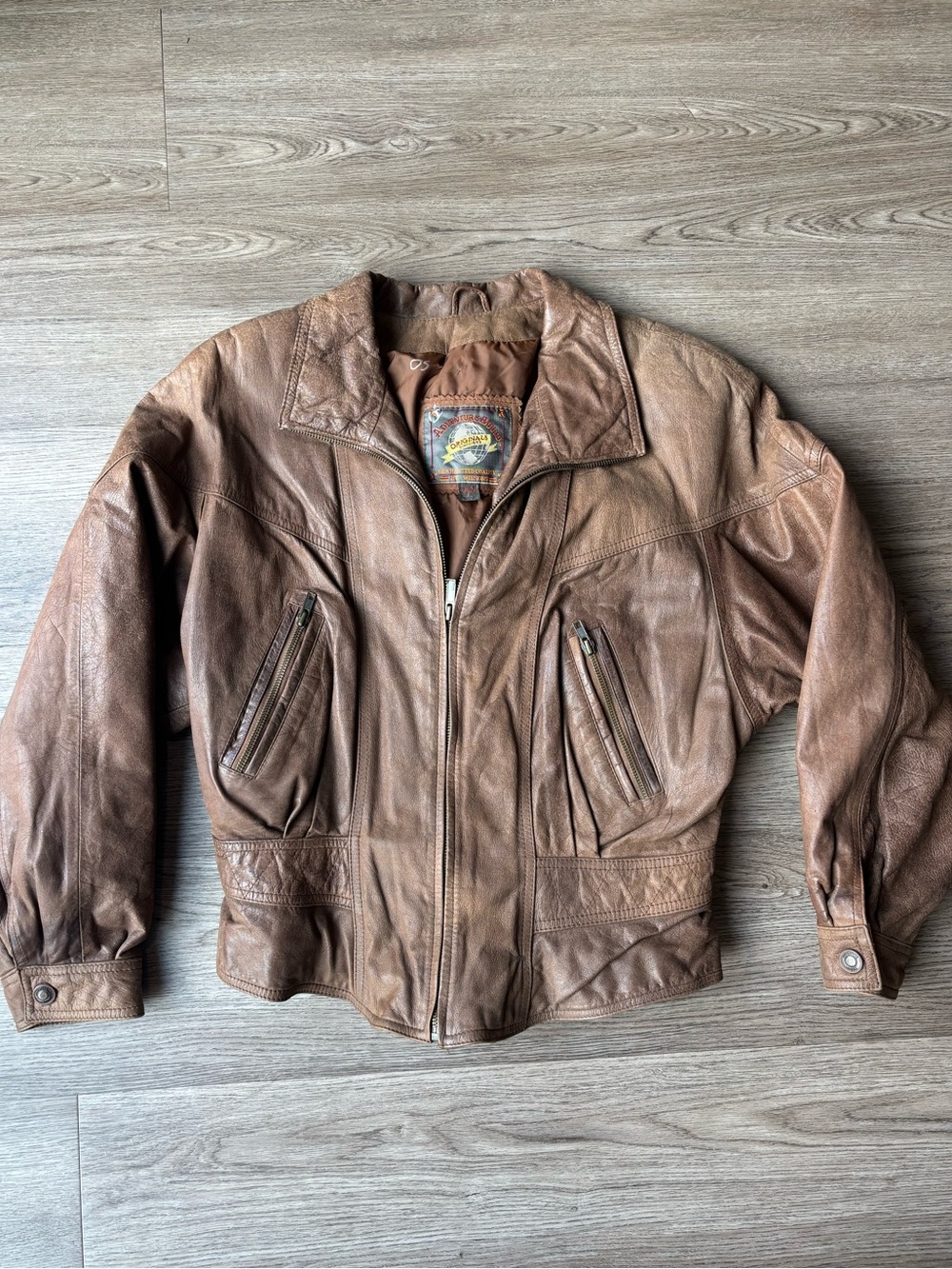 Vintage American Bound Original Women’s Wilson Leather Brown Bomber Jacket